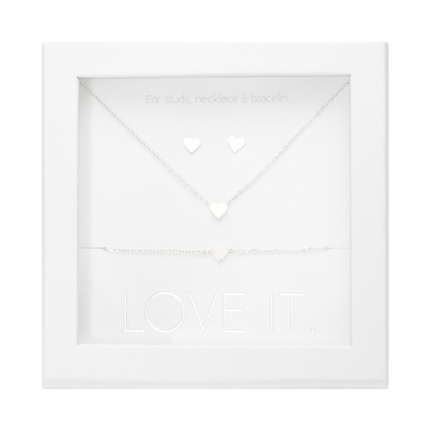 Crystals by HCA Gift Set - Love it. Silver-Plated - Heart