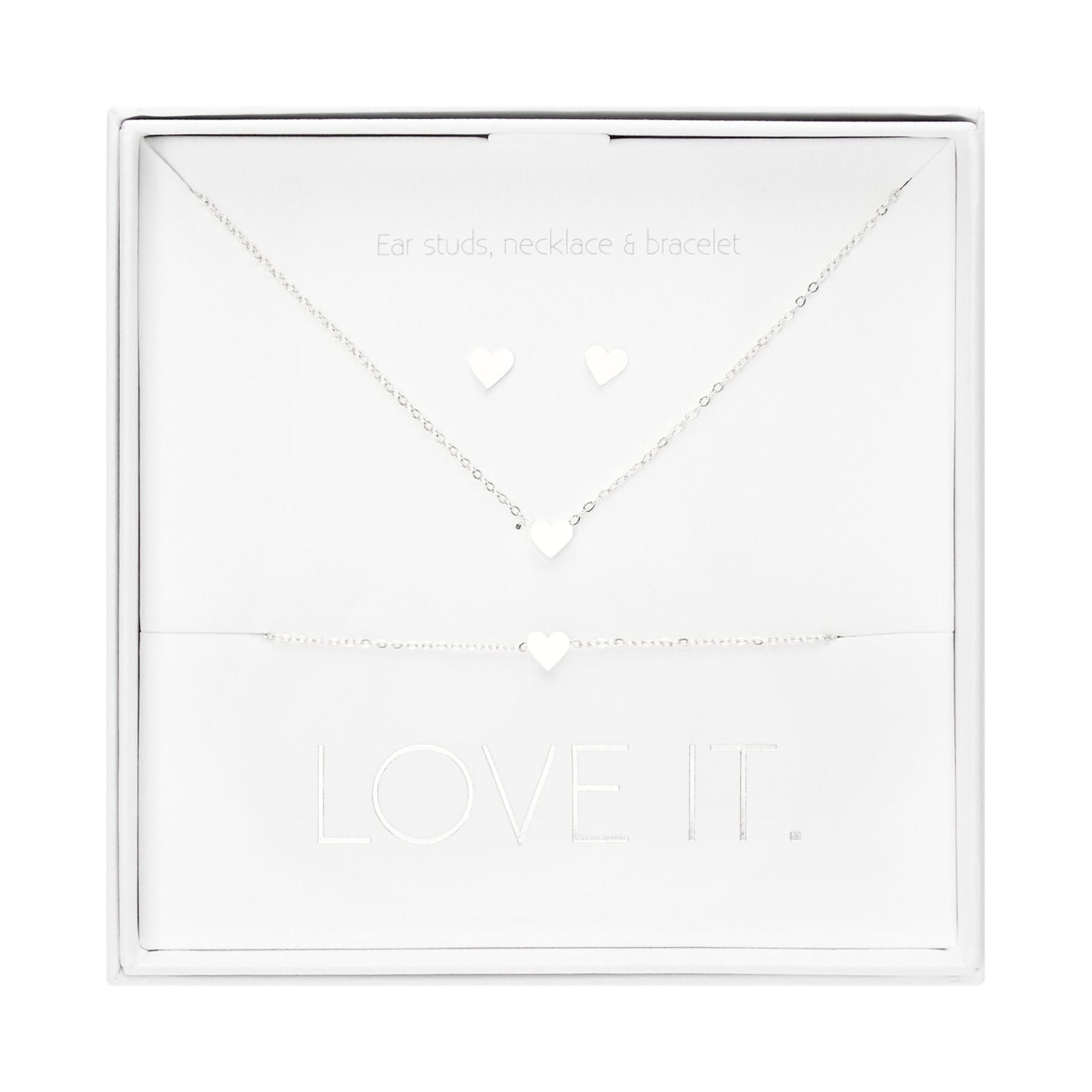 Crystals by HCA Gift Set - Love it. Silver-Plated - Heart