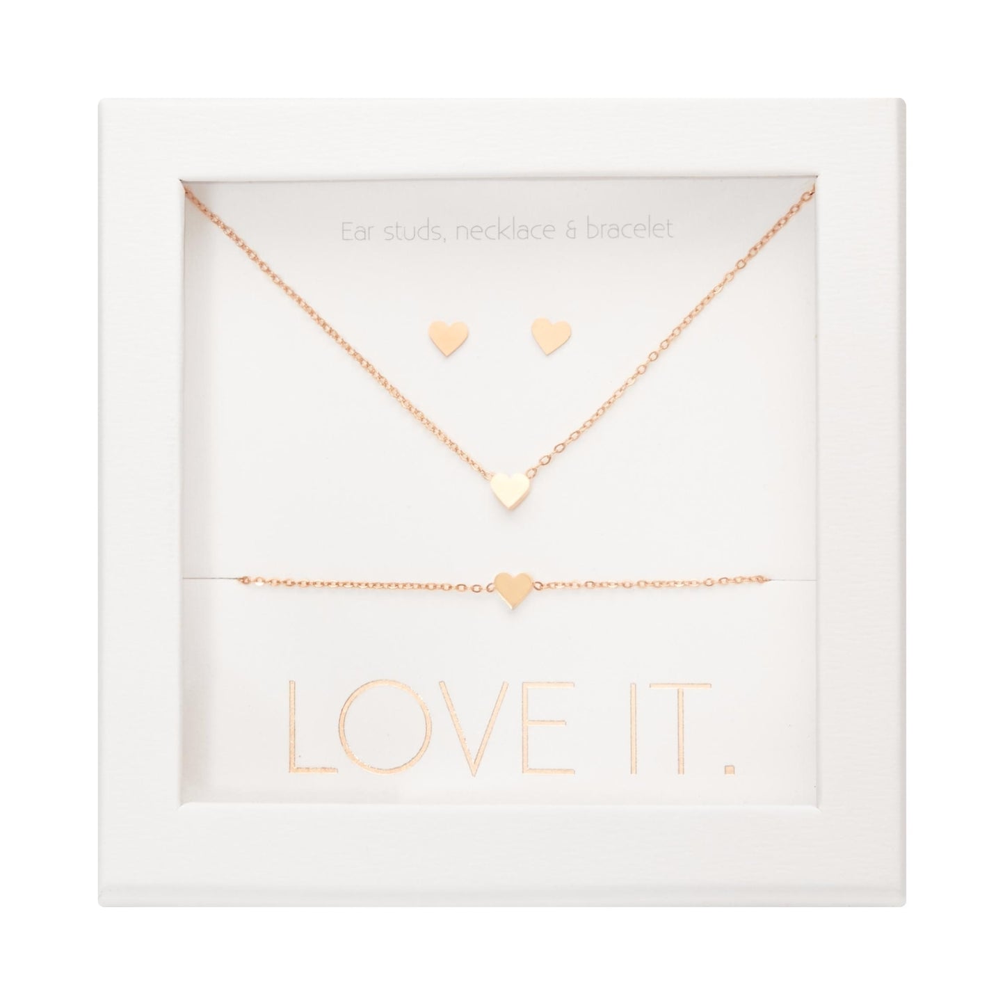 Crystals by HCA Gift Set - Love it. Rose Gold Heart