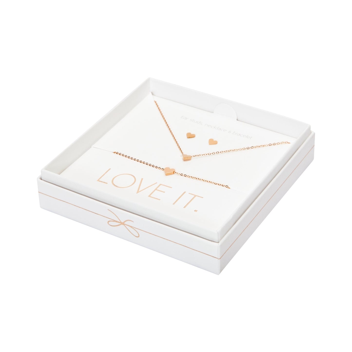 Crystals by HCA Gift Set - Love it. Rose Gold Heart