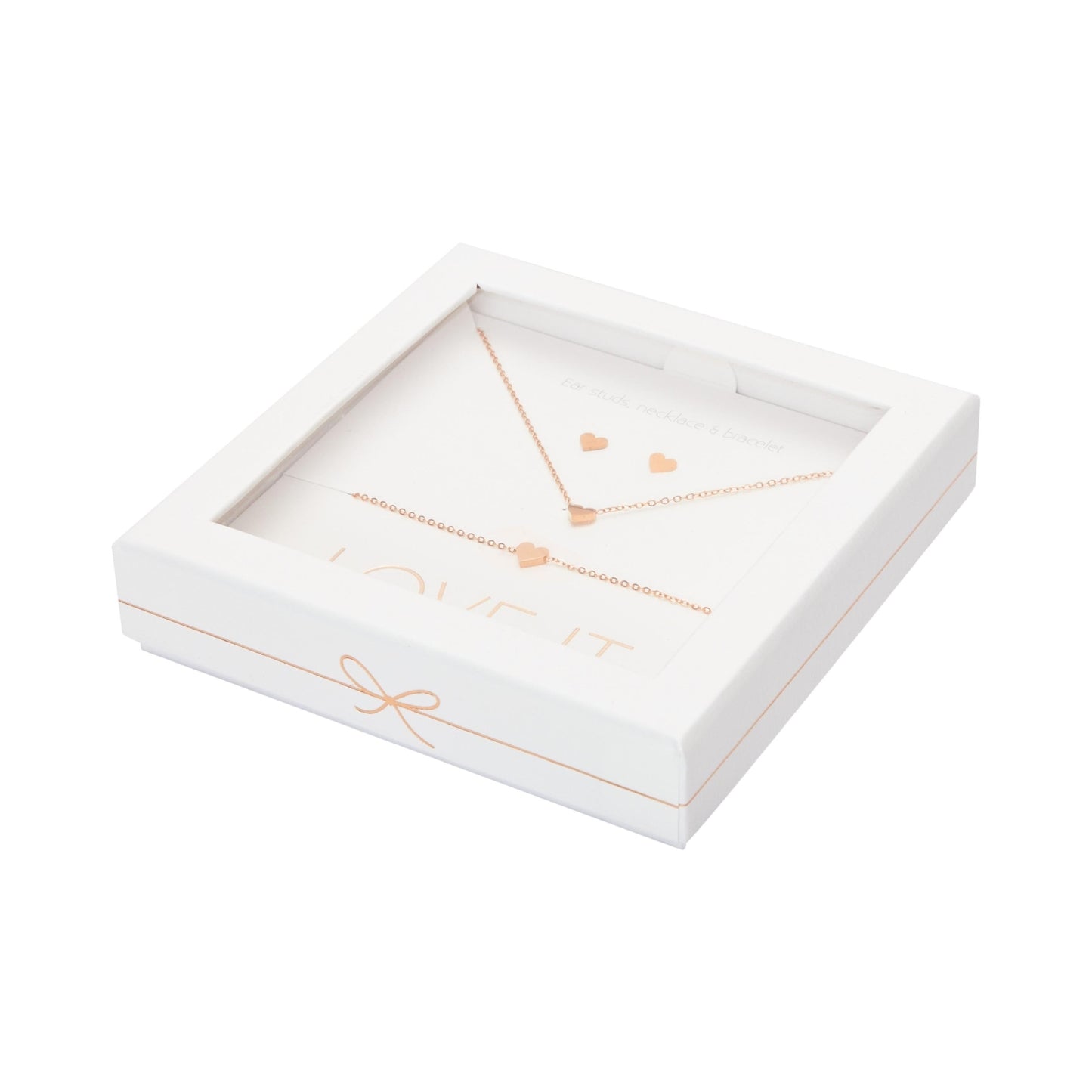 Crystals by HCA Gift Set - Love it. Rose Gold Heart
