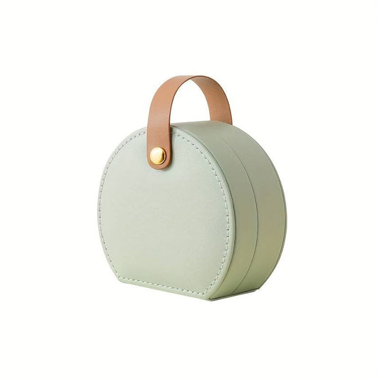 Portable semicircular jewelry box - MINT GREEN