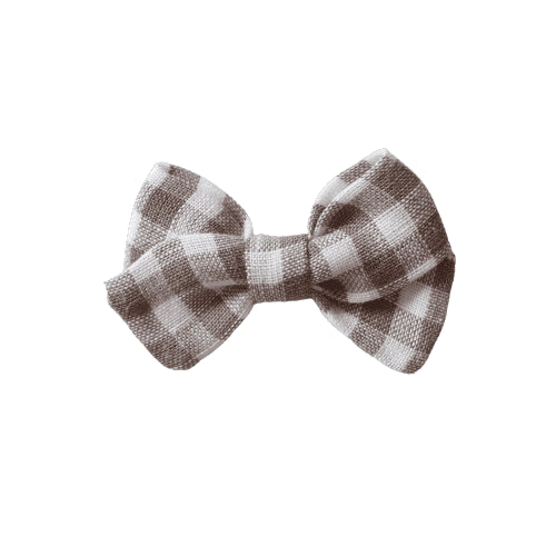 Small mocha checked bow tie HANDMADE