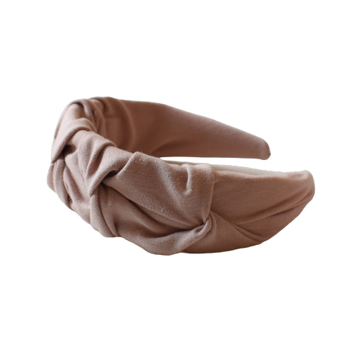 Nude cotton headband with ruffles HANDMADE