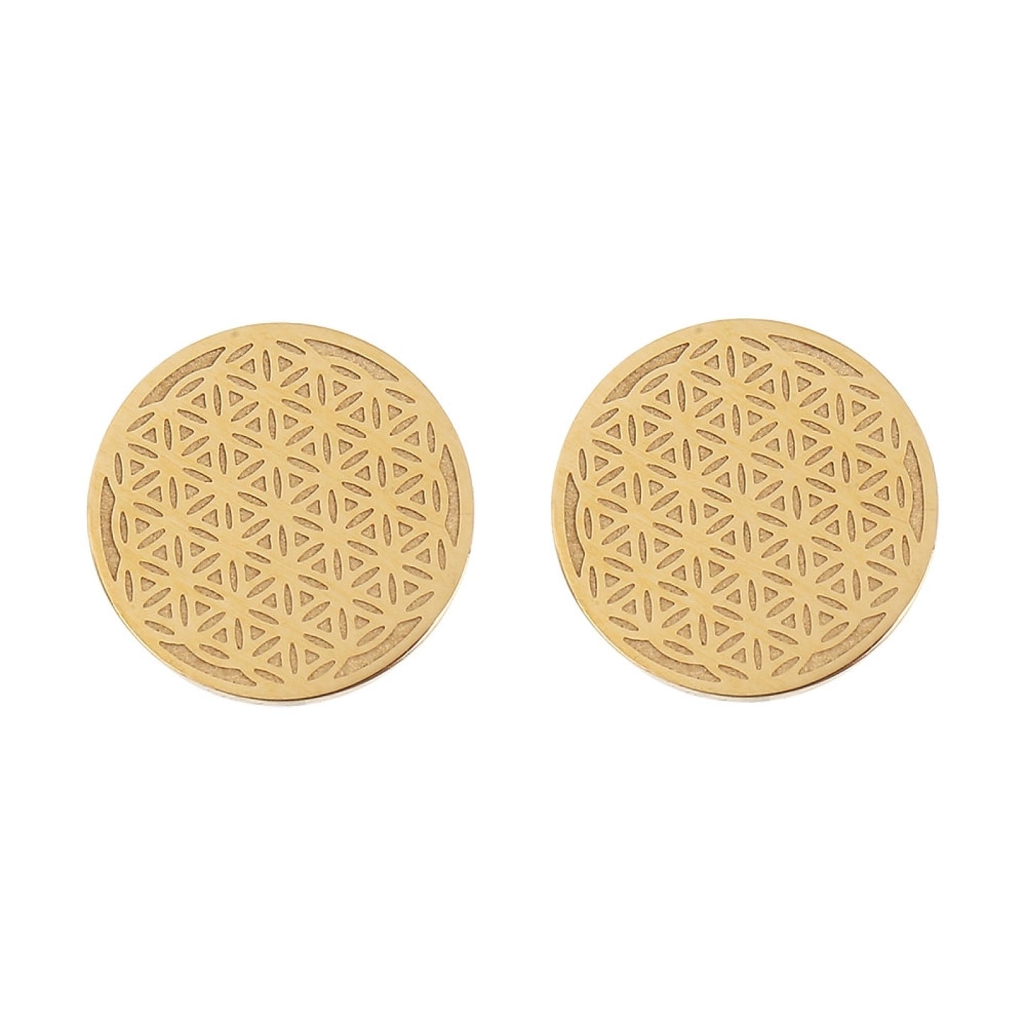 Crystals by HCA Classic Earrings Gold Plated Flower of Life