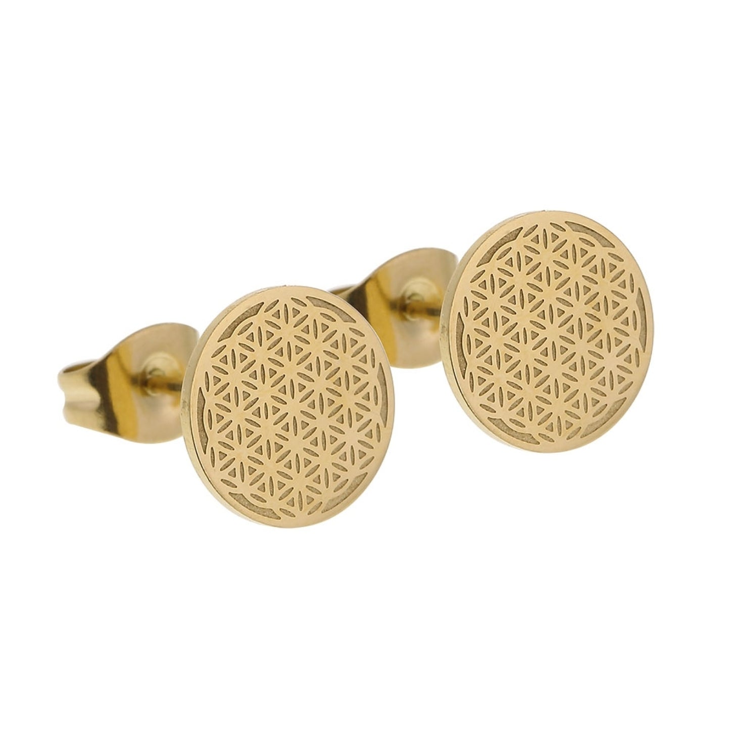 Crystals by HCA Classic Earrings Gold Plated Flower of Life