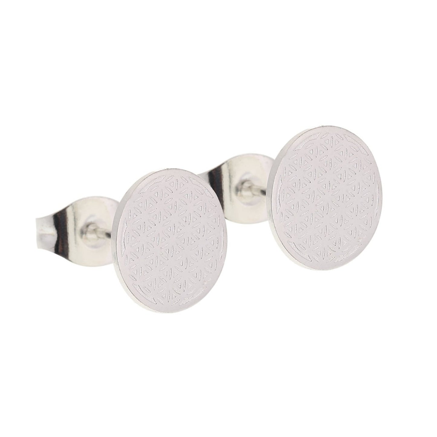 Crystals by HCA Classic Earrings Silver Plated Flower of Life