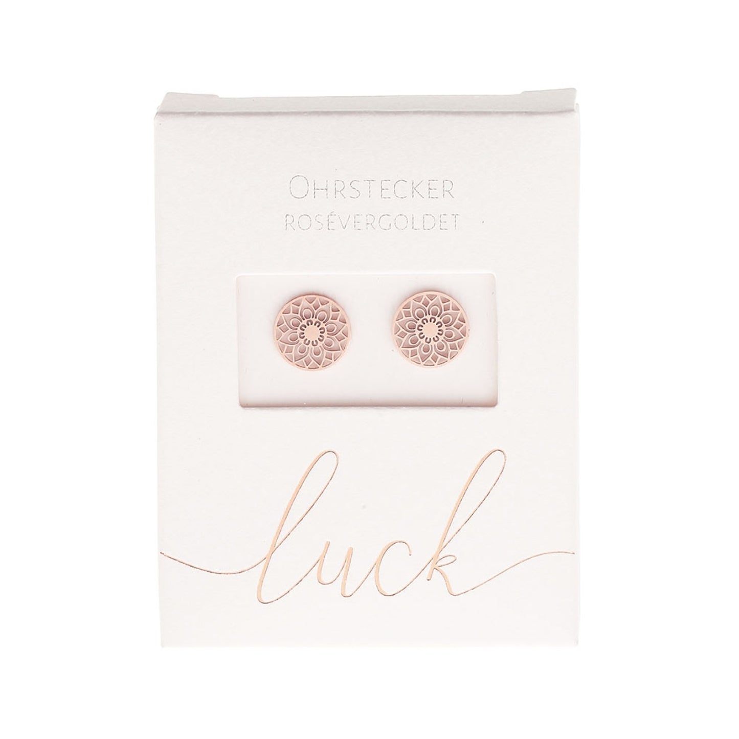 Crystals by HCA Classic Earrings Rose Gold Mandala of Luck