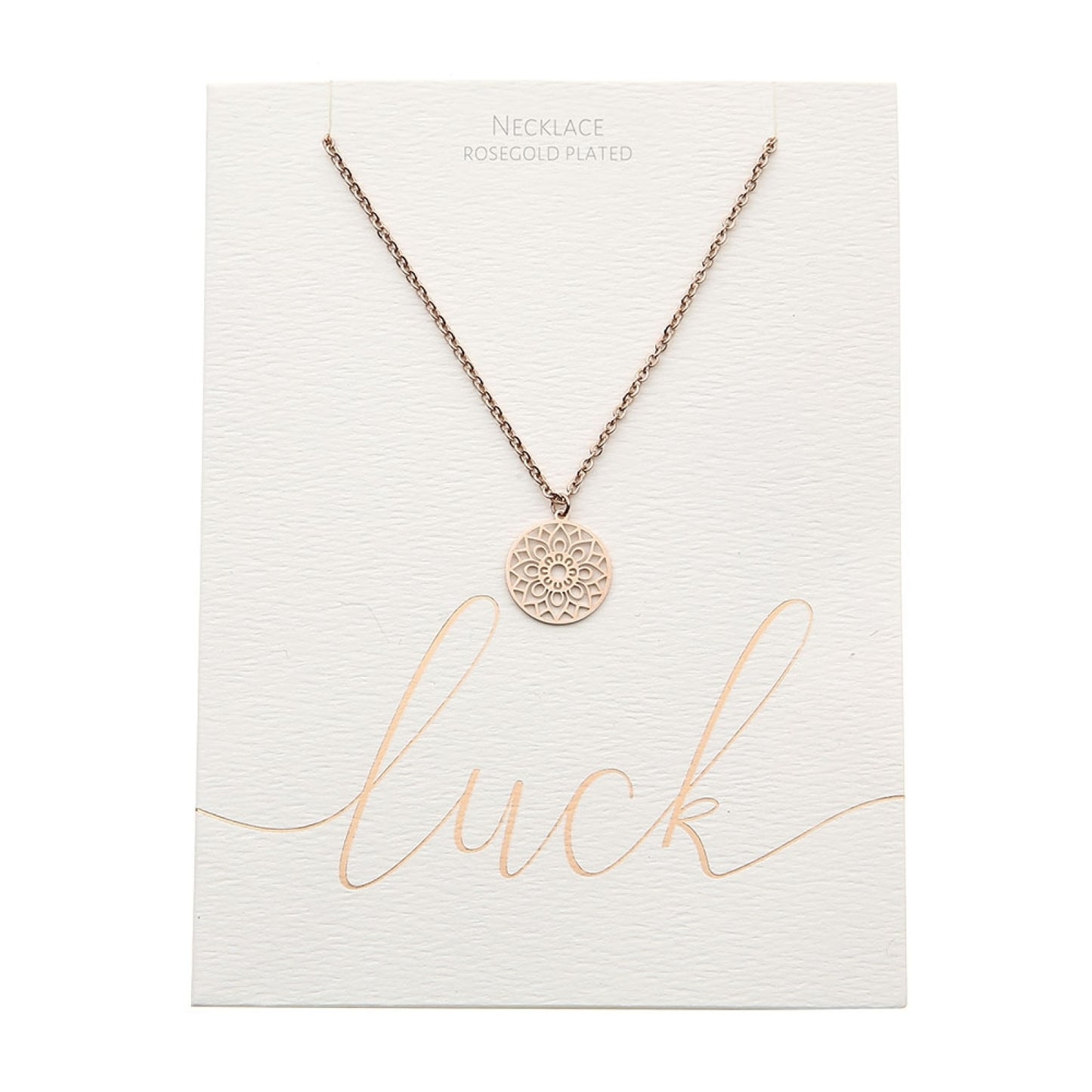 Crystals by HCA Classic Necklace Rose Gold Mandala of Luck