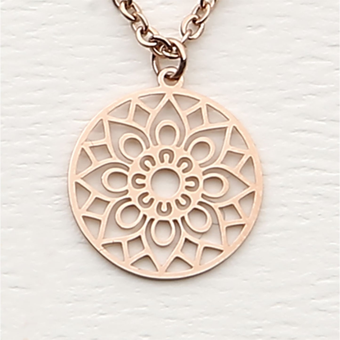 Crystals by HCA Classic Necklace Rose Gold Mandala of Luck